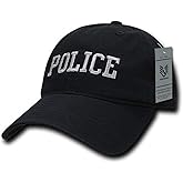 Rapiddominance Police Relaxed Cotton Caps, Black
