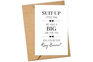LADY&HOME Will You Be Our Ring Bearer Card,Ring Bearer Invitation Card,Ring Bearer Proposal Card (1 Tie)