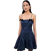 Another Girl Women's Jaquard Mini Dress with Velvet Bows