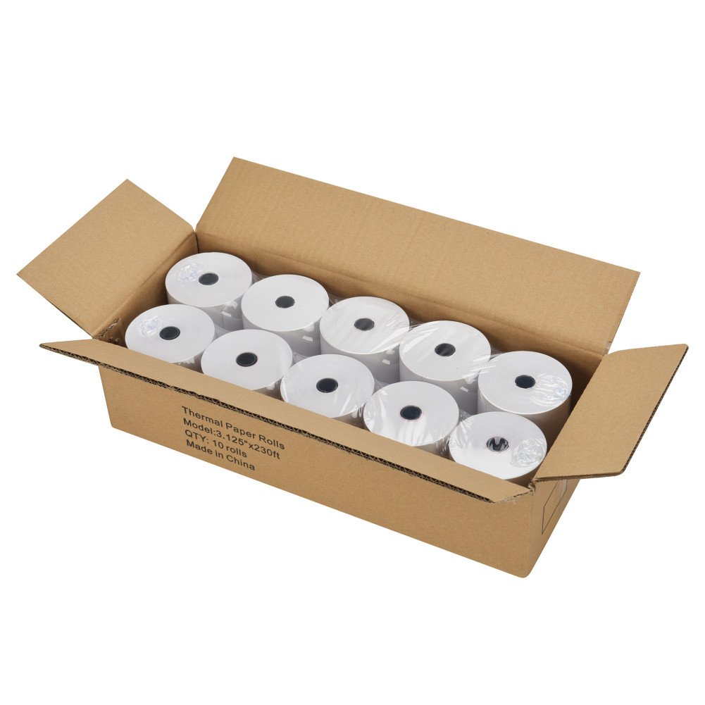 Thermal Receipt Paper, 31/8" x 230', Cash Register Roll