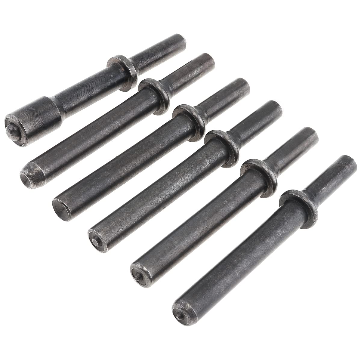 ChgImposs 6pcs Hard 45# Steel Solid Air Rivet Impact Head Support Pneumatic Tool for Drilling/Rusting Removal