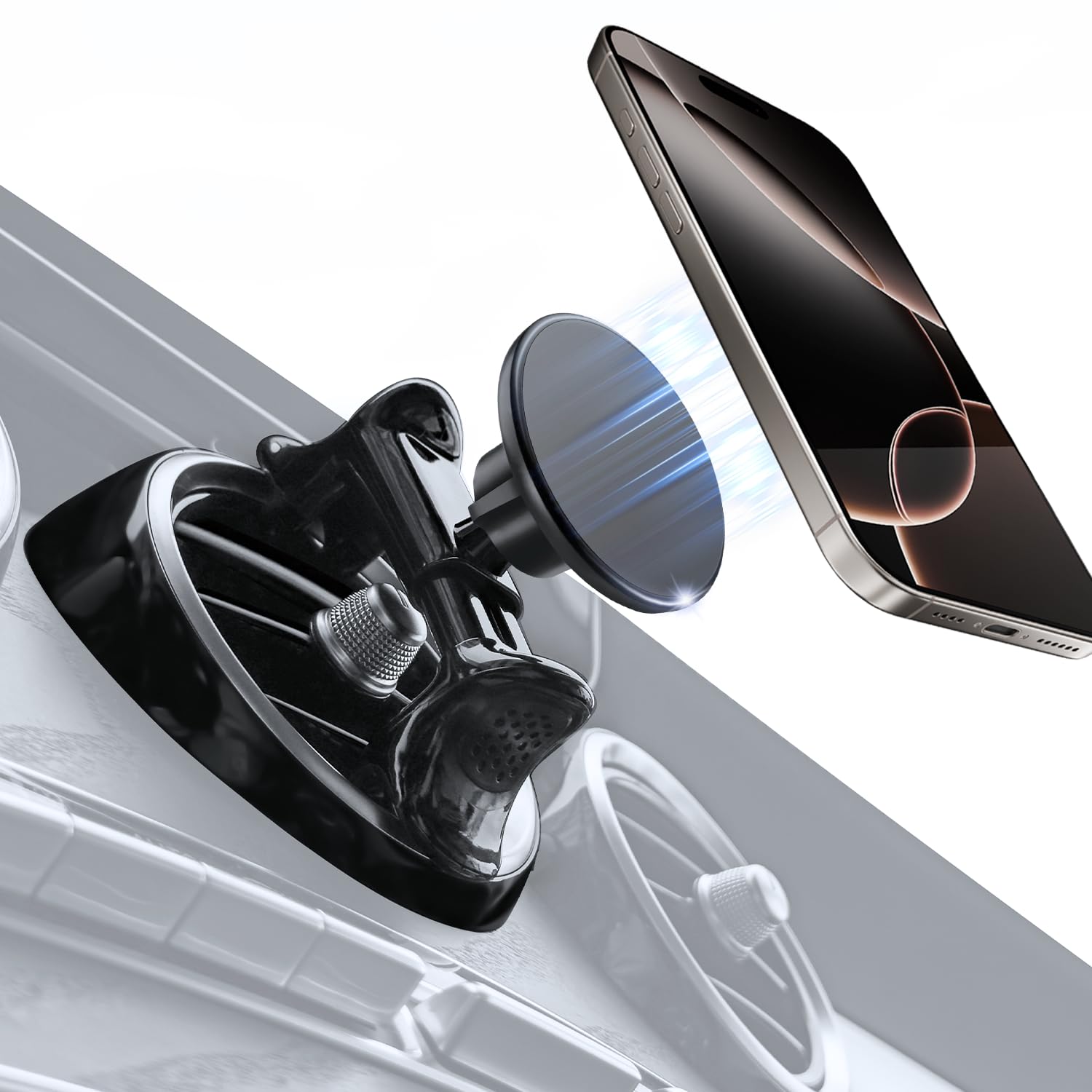 ZKJAYOE MagSafe Car Mount for Mercedes-Benz, Round Air Vent Holder with Strong Magnet, Compatible with Mercedes Benz GLC, C-Class, E-Class, A/B-Class, GLC/GLB/GLA/Sprinter, Mercedes Benz Accessories