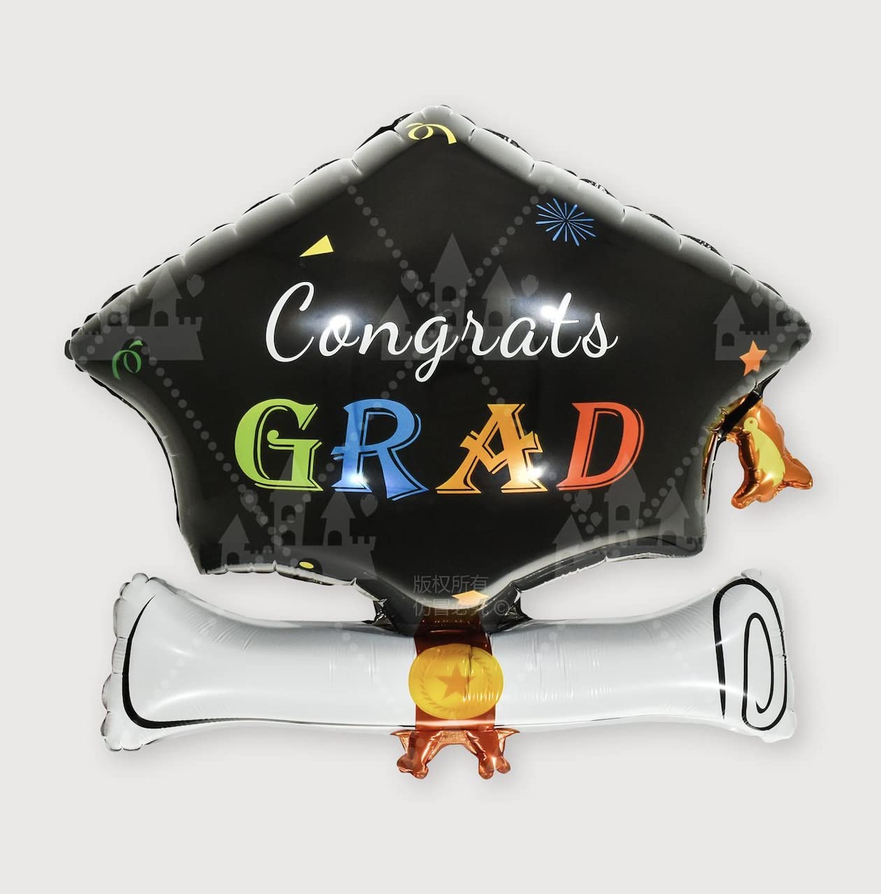 Hat Scroll Graduation Foil Balloon, 60cm (2 pack) — image 1