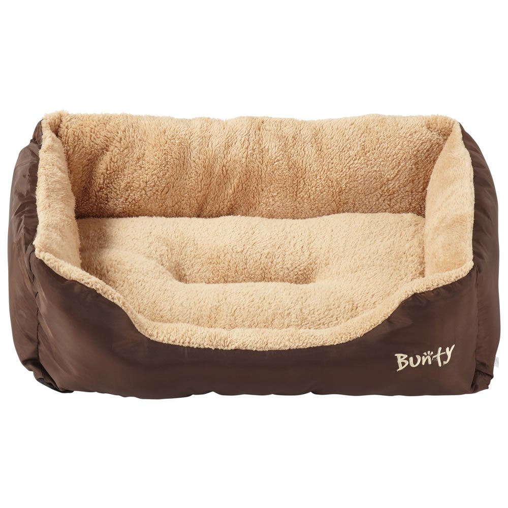 Bunty Deluxe Soft Washable Dog Pet Warm Basket Bed Cushion with Fleece Lining - Made in the UK - Brown XX-Large