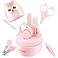 DOOGAXOO Baby Nail Clippers, 4-in-1 Safe Baby Nail Kit with Cute Case, Nail Clipper, Scissors, Tweezers, Baby Nail File Set for Newborn, Infant, Toddler and Kids-Light-Rose