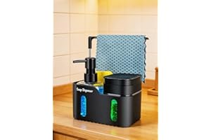 Kitchen and Bathroom Storage Box, Liquid Soap Dispenser, Dish Soap Bottle, Towel Holder, Multifunctional Soap Dispenser Set, 