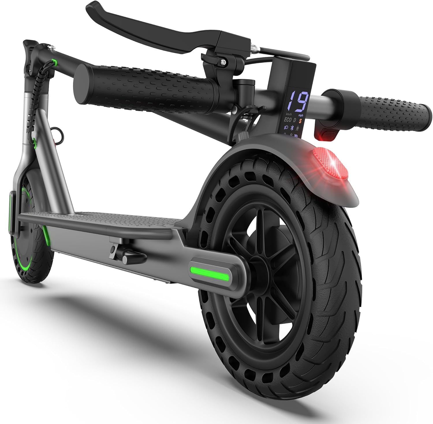 Electric Scooter - 8.5" Solid Tires, 350W Brushless Motor, Up to 19 MPH & 23 Miles Long-Range, Portable Commuting Scooter for Adults & Teens with Double Braking System, APP Control