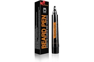 Beard Pencil Filler for Men (Black), Four-fork Tip Beard Styling Pen, Waterproof Sweat Proof Long Lasting Pencil for Men Fath