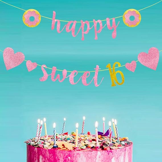 Banners Party Supplies Pink Sweet Sixteen Decorations Photo Booth