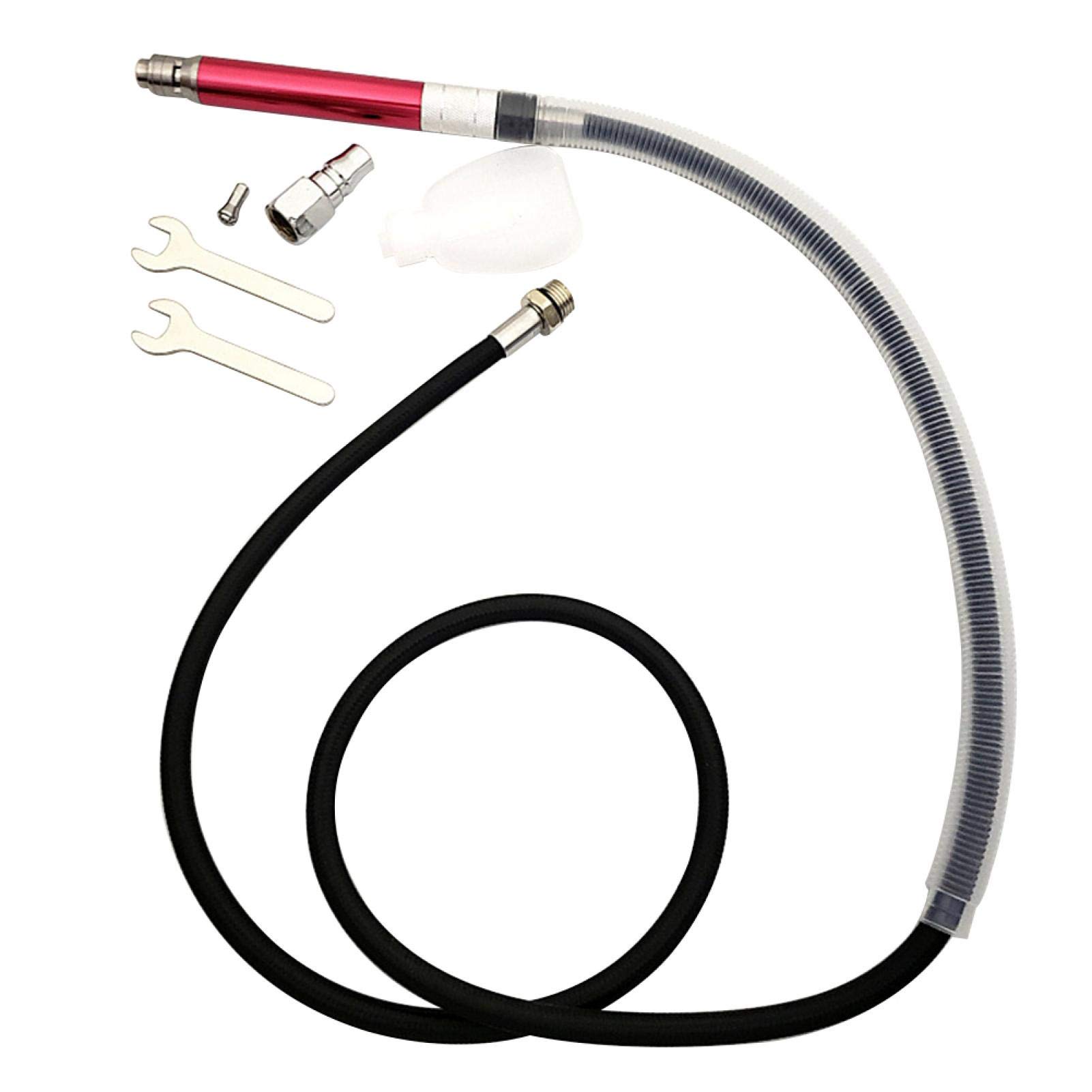 Faderr 1/4 inch Compact Pencil Grinder with 1/8-Inch Clamp, Practical Cutting Pencil Grinder with Wrench Handheld(Red)