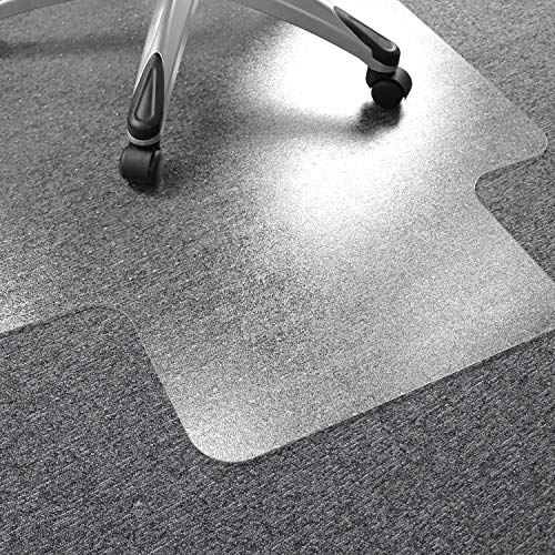Floortex Polycarbonate Chair Mat with Lip 48" x 53" for Plush Pile