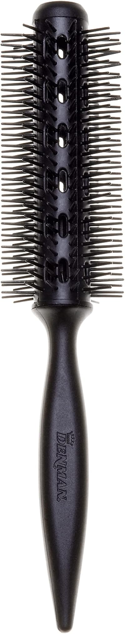 Denman D300 Vented Round Hair Brush Black Nylon Bristles Fast Drying Volume