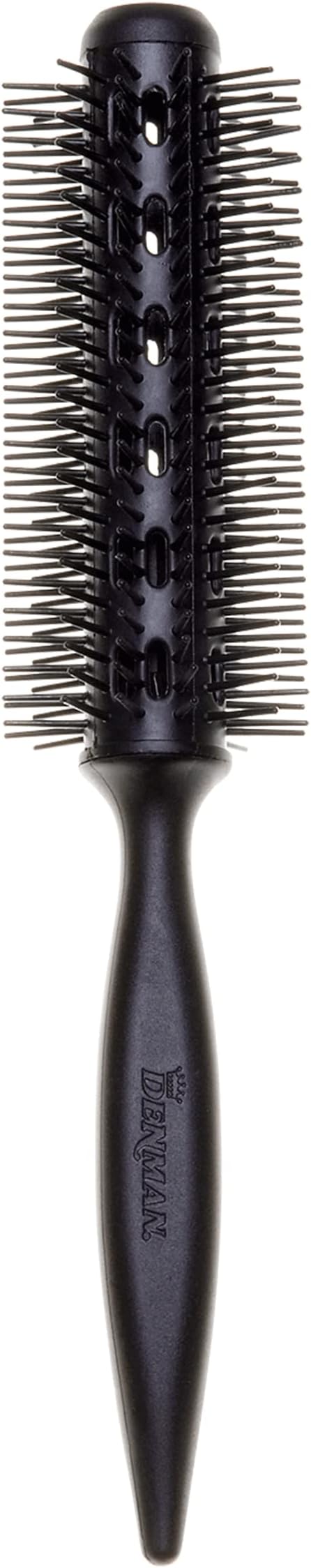 Denman D300 Vented Round Hair Brush Black Nylon Bristles Fast Drying Volume