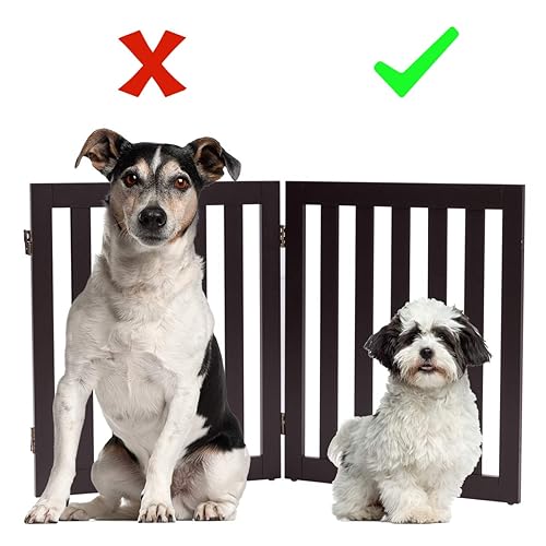 Giantex 24'' Wooden Doge Gate, Configurable Freestanding Pet Gate