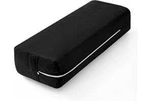 Wellsin Rectangular Yoga Bolster - Meditation Pillow with Washable Suede Cover, 27"X10" X5.5"