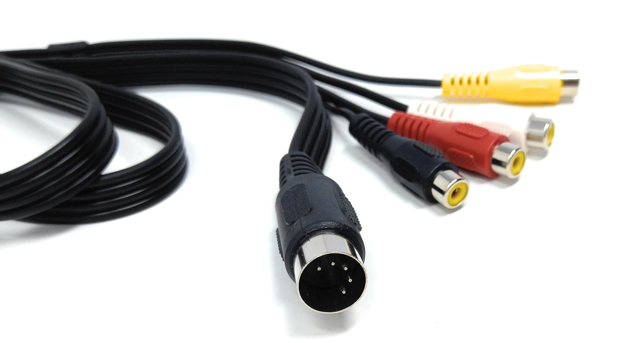 DRUT 1.2m 5 Pin Din to 4 x RCA Phono Female Sockets Audio Video Lead Cable 4ft