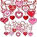 40 Pcs Valentine's Day Hanging Swirl Decorations Party Swirls Heart Swirl Hanging Steamers Foil Hanging Ceiling D*cor Swirl Streamers with Heart Cutouts for Valentine's Day Party Supplies Photo Booth