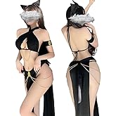 SINROYEE Women Sexy Cosplay Lingeries Anime Maid Dress Halloween Cat Egyptian or Chinaese Classical Cosplay Outfit