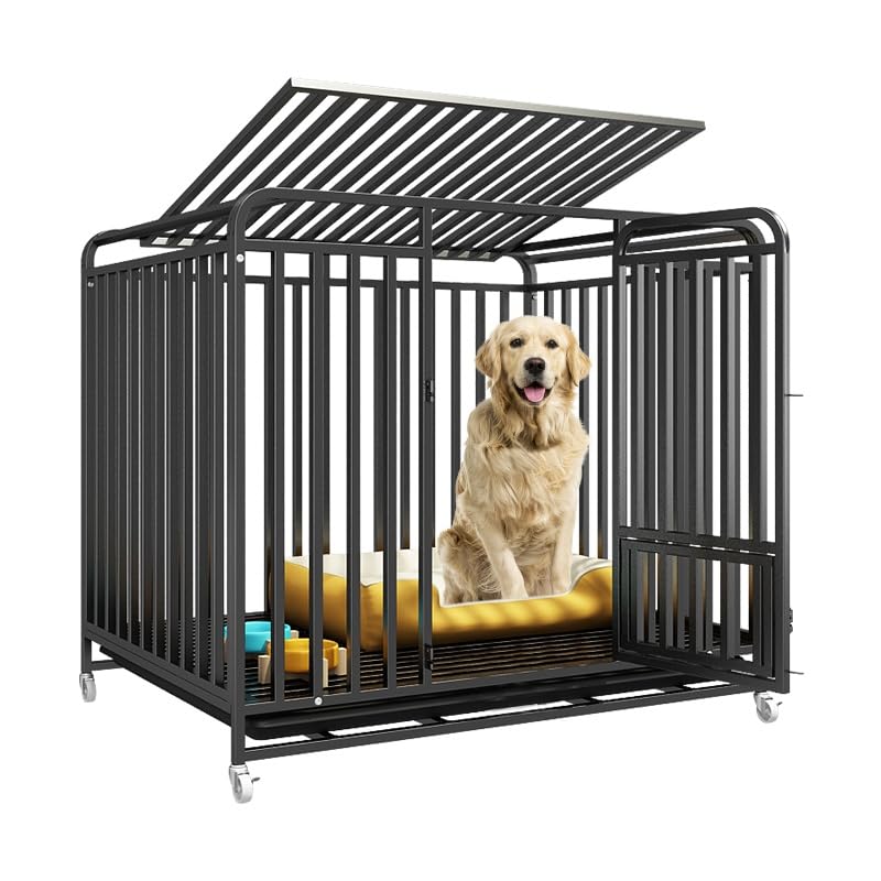 Photo 1 of *Missing peices check clerk comments *
37 Inch Heavy Duty Dog Crate with Wheels,Dog Cage for Large and Medium Dogs with Removable Tray,Dog Kennel Indoor
