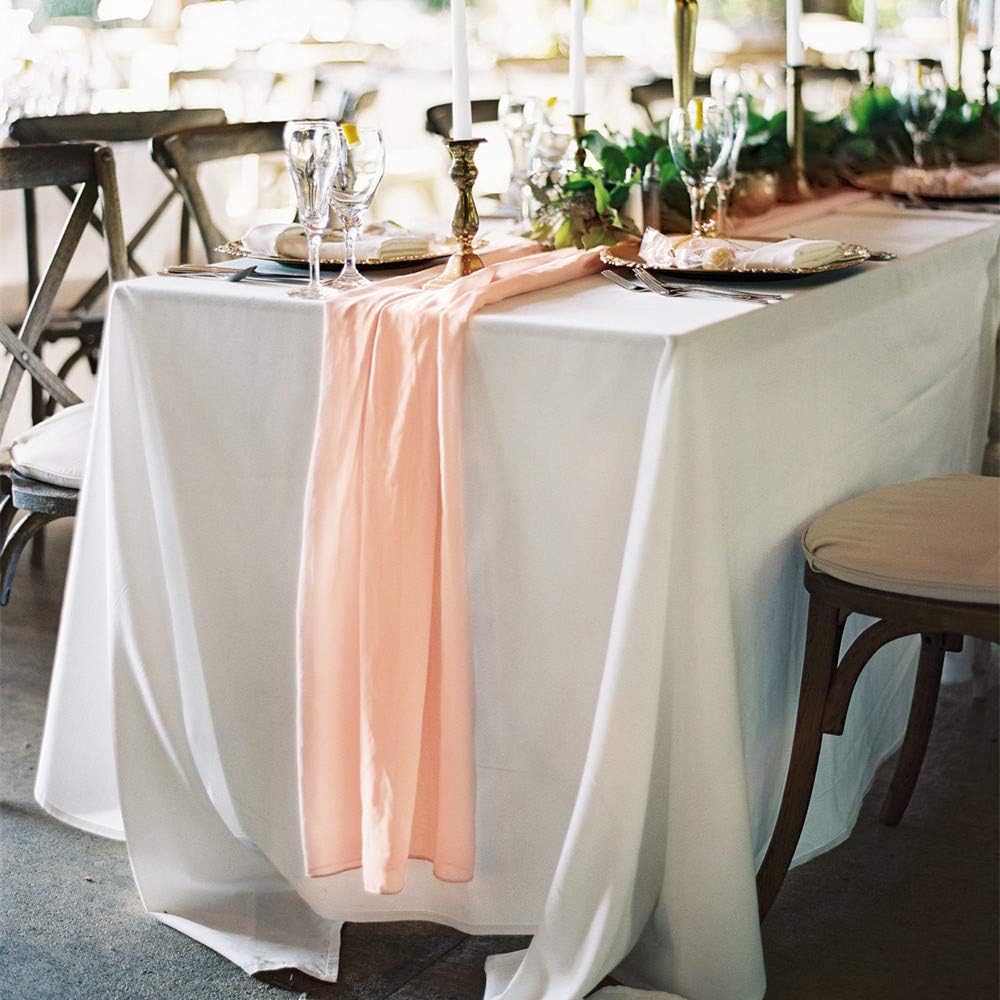 Best chiffon table runner blush