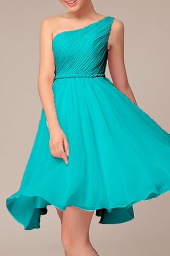Bridesmaid Dresses Short Cocktail Dress One Shoulder Prom Formal Dresses  for Women, Color Turquoise,14 in Kenya | Whizz Cocktail