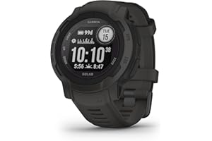 Garmin Instinct 2 Solar, Rugged GPS Smartwatch, Built-in Sports Apps and Health Monitoring, Solar Charging and Ultratough Design Features, Graphite