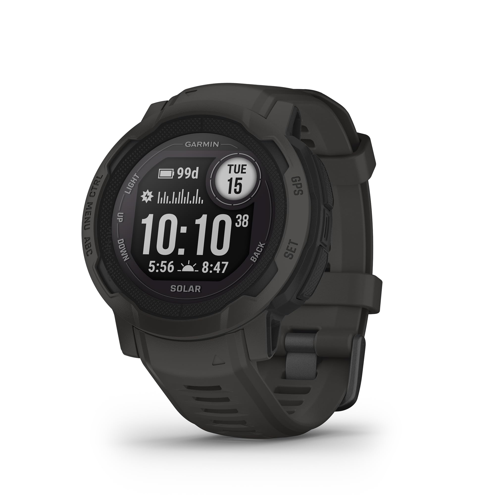 Garmin Instinct 2 Solar Rugged GPS Smartwatch, Graphite