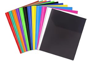 Feosky Plastic Two Pocket Folders with Prongs, Heavy Duty Folders with 2 Pockets and 3 prongs, File Folders with 3 Metal Prong Fasteners, Letter Size, for School, Home, and Office, 12 Assorted Colors