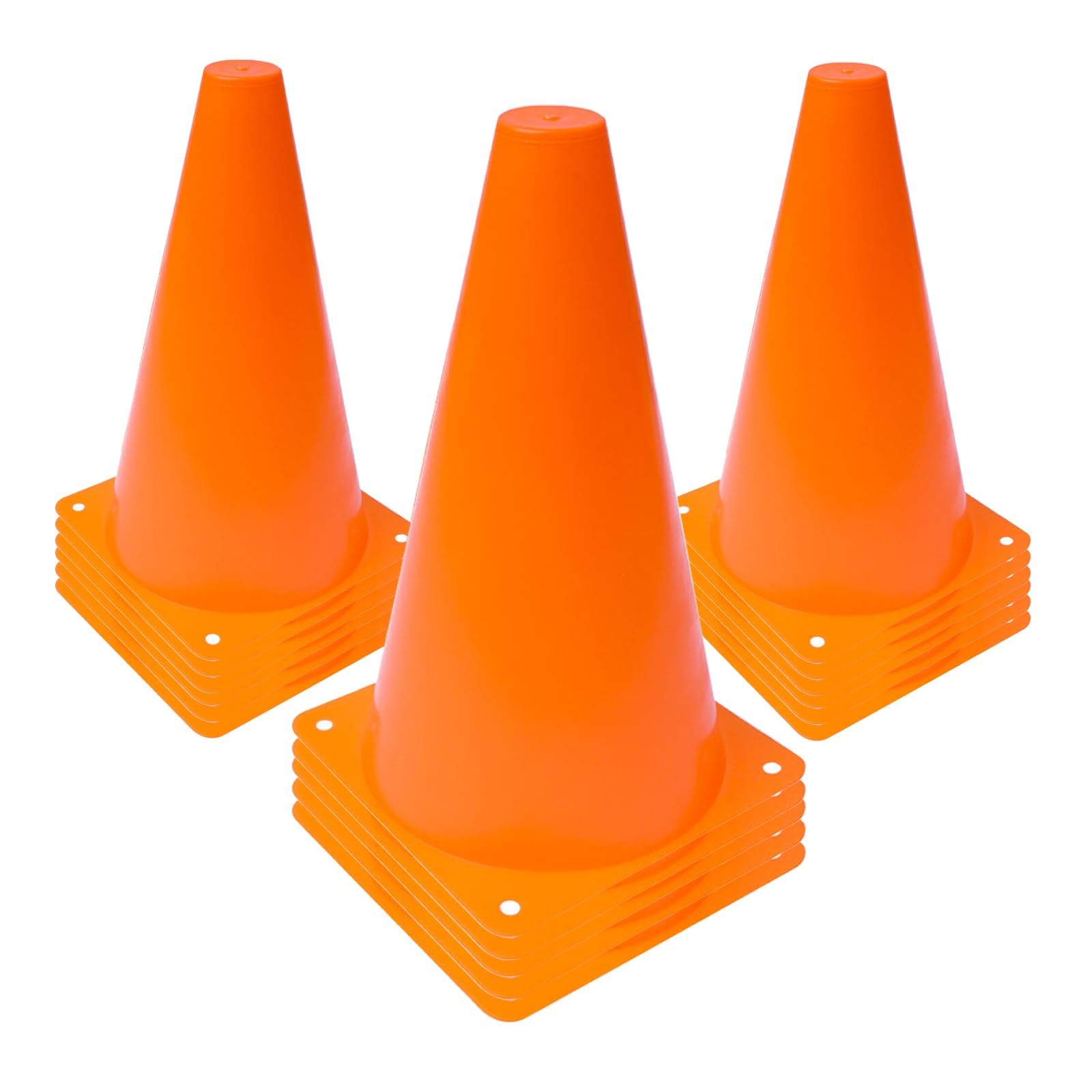 MSYU 15 Pack Sports Training Cones, 23cm Plastic Traffic Marker Cones, Stackable Football Training Cones for Sports, Games, kids Home Fitness (Orange)