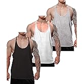 JEEING GEAR Men's Stringer Bodybuilding Workout Gym Tank Tops Training Y Back Cotton