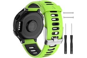 ISABAKE Watch Band Replacement for Garmin Forerunner 735XT/Approach S20 S5 S6 Soft Silicone Strap with Metal Buckle Compatible with 735xt/220/230/235/620/630