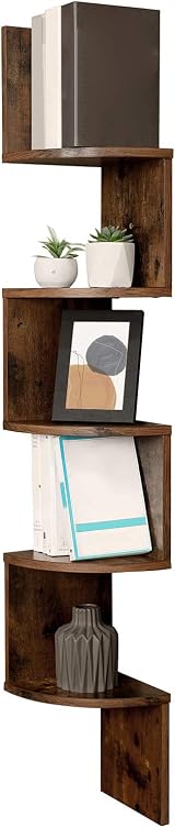 VASAGLE 5-Tier Corner Shelf LBC72BX Rustic Brown