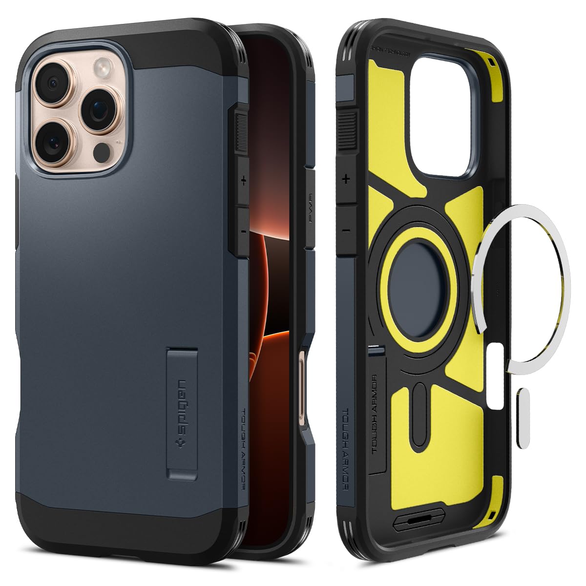 Spigen Tough Armor (AI) MagFit Case for iPhone 16 Pro Max, Compatible with MagSafe Accessories - Metal Slate — image 1