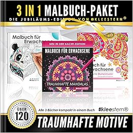 3 In 1 Malbuch Fur Erwachsene 120 Motive Blumenmuster Mandalas Tierportraits Amazon De Malbucher Kleestern Erwachsene Geschenkideen Fur Bucher