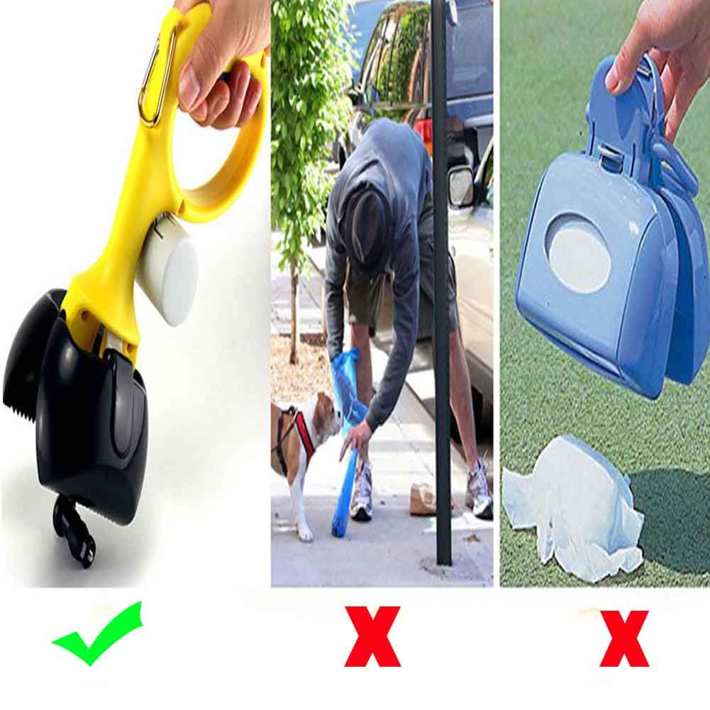 Pooper Scooper - Portable Pet Waste Scoop - Ndoor Or Outdoor Waste Pickerpet Poop Clamp（ Free Pet Brush 6 Roll Poop Bags ）
