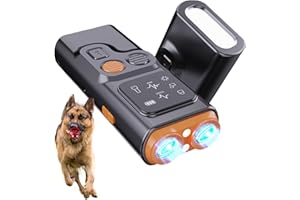 ZDZDZG Dog Bark Deterrent Devices, Anti Barking Device for Dogs Barking Silencer Dog Whistle Up to 50ft Stops Bad Behavior Dog Training Tool, 3 Modes & LED Light Ultrasonic Dog Trainer Dog Shock Bark Collar