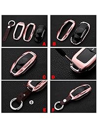 Para Tesla modelo X, Premium de aluminio Remote Key Fob Flip Clave Funda de Protección Shell cubierta, llavero de lujo mando a distancia Smart soporte de llavero con llavero para Tesla modelo X Series