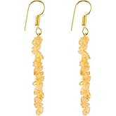 NJCRAFT Gold Hook Crystal Drop Earrings for Women | Elegant Natural Stone Dangle Earrings | Lightweight Handmade Earrings for Daily, Party & Gifting