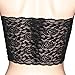 Zohamung Womens Plus Size Floral Lace Unlined Stretchy Strapless Bandeau Tube Tops See Through Bras(BK,L)