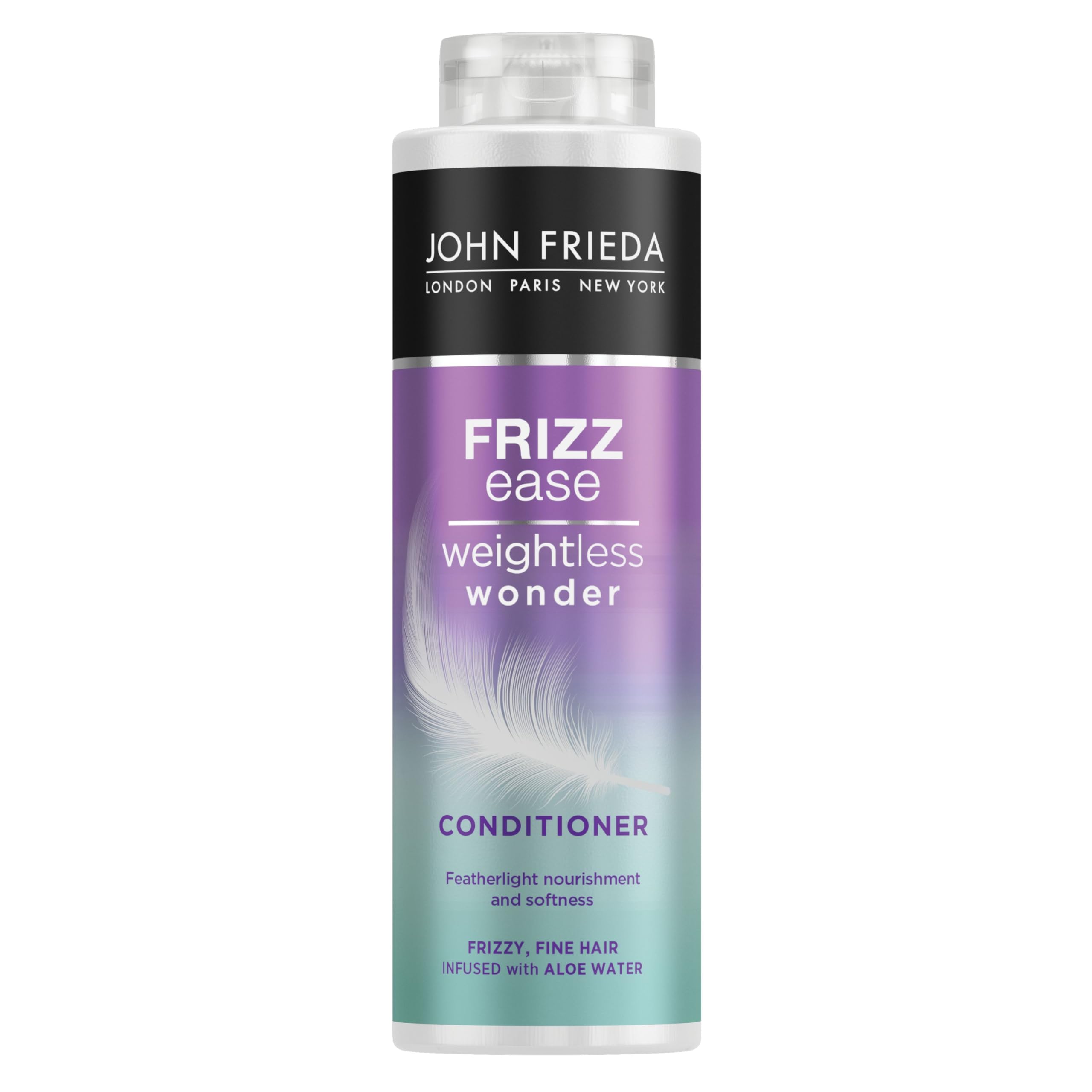 John Frieda Weightless Wonder Conditioner for Frizzy, Fine Hair with Aloe Water 500ml, Nourishing Conditioner for Fine, Frizzy, Dry Hair