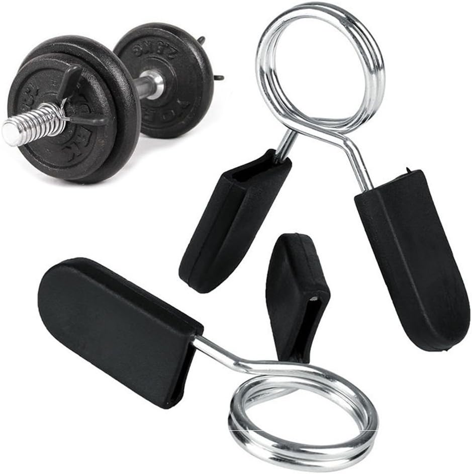 GUOYIHUA 1 Pair Spring Clips Clamps Collars For Barbell Dumbbell Weight Bar With Rubber Grip 28mm 30mm 50mm