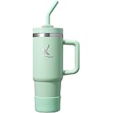 lexlion FlowOne Tumbler with Handle and Straw Lid 30 Oz– Insulated Stainless Steel Travel Mug – BPA-Free, Leakproof, Dishwasher Safe – Hot and Cold Drinkware – Car Cup Holder Fit