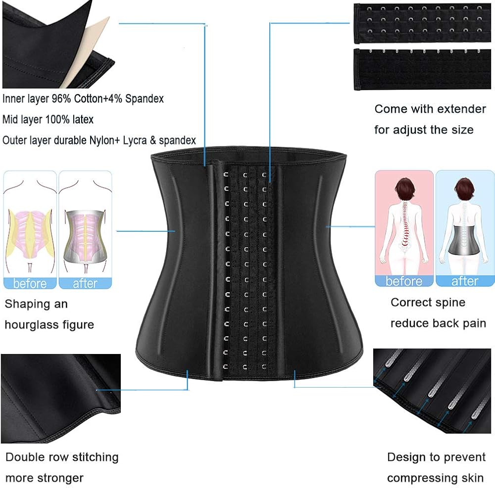 ECOWALSON Waist Trainer for Women Corset Cinher Body Shaper with Steel Bones and Extender at  Women’s Clothing store