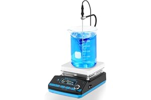 BAITUSS Digital Magnetic Stirrer Hot Plate w/Temp Sensor, 572℉ Magnetic Stir Plate w/3 Stir Bars, Max 6L Capacity Hot Plate Stirrer, 100-2000 RPM Magnetic Hotplate Stirrer w/LCD Display n Support Stand
