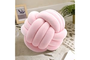 KUCCO-PILLOW Knot Pillow Ball-Shaped Decorative Throw Pillows,Pink 27cm Cute Couch Cushion Knotted Plush Pillow Suitable for Living Room Bed Decoration Handmade Braided Throw Pillows