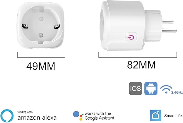 16A Smart Steckdose funktioniert mit HomeKit 24 GHz WIFI Inteilligent Stecker kompatibel mit Siri Alexa Assistant SmartThings Energieberwachung Timer kein Hub erforderlich 1packMit LED Licht