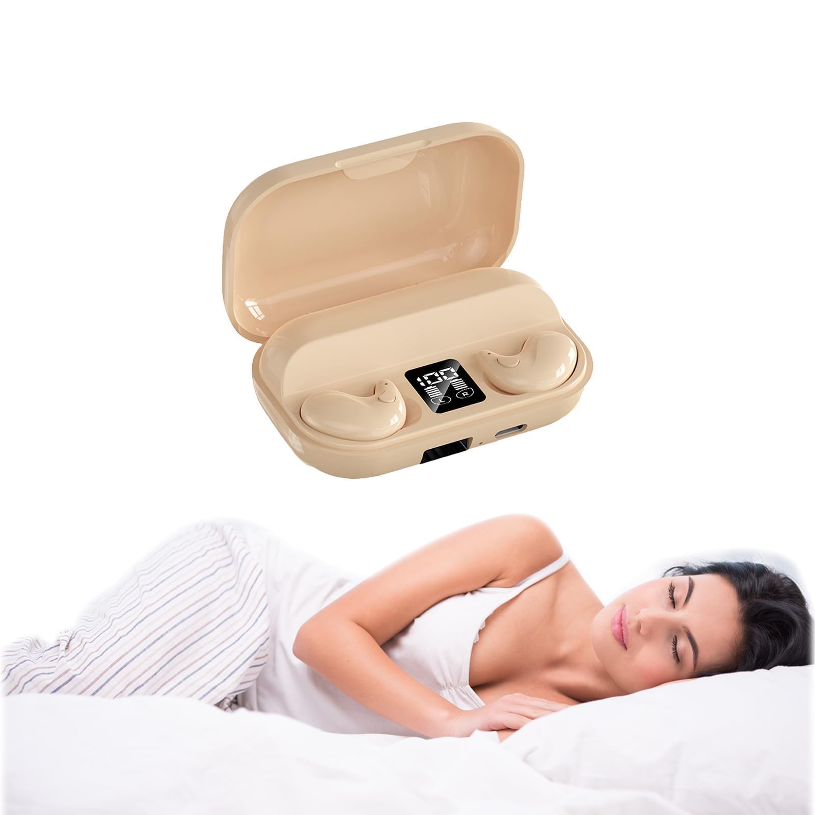 Xmenha Wireless Nude Invisible Sleep Earbuds For Side Sleepers Bluetooth Small Headphones Earphones Invisible Earbuds For Sleep Tiny Mini Hidden Invisible Wireless Sleeping Ear Buds For Small Ears