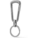 MecArmy CH16 Titanium Carabiner Keychain – CNC Machined Quick Release Key Clip with Key Ring, Secure Hold, Heavy Duty, Lightweight, EDC Gear Clip for Women Men, Office, and Outdoor Use