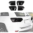 RT-TCZ Smoked Black Tail Light Lamp Cover Guard Trim Decoration Exterior Accessories for Jeep Grand Cherokee 2014-2020