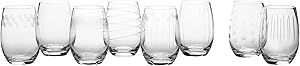 Mikasa Cheers Stemless Wine Glass, 17-Ounce, Set of 8